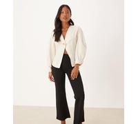 JDY Petite - Pantaloni a zampa a vita alta neri-Nero L