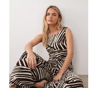 JDY Petite - Top senza maniche marrone con stampa astratta in coordinato XL