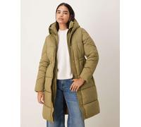 JDY - Piumino taglio lungo stretto in vita verde 2XL