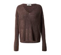 Pull con scollo a V, maglia morbida Marrone M Tinta unita
