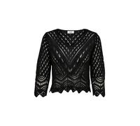 JDY - Top traforato nero con bordi smerlati S
