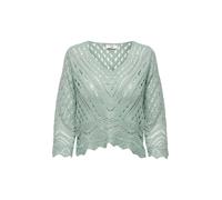 JDY - Top traforato verde chiaro con bordo smerlato S
