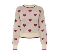 JDY Pullover 'JDYROMANCE' crema / stucco / rosso vino Donna JDY S crema / stucco / rosso vino