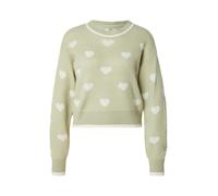 JDY Pullover 'JDYROMANCE' verde pastello / bianco Donna - Abbigliamento - Pullover e cardigan - Maglioni - Pullover in maglia fine JDY L