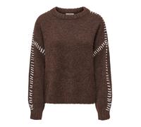 JDY Pullover 'JDYZoey' marrone scuro / bianco Donna - Abbigliamento - Taglie comode - Pullover e cardigan - Pullover JDY XXL