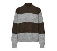 JDY Pullover 'JDYZOEY' marrone scuro / grigio / grigio sfumato Donna JDY L marrone scuro / grigio / grigio sfumato