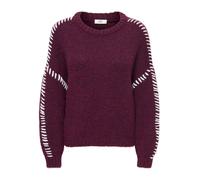 JDY Pullover 'JDYZoey' rosso vino / bianco Donna - Abbigliamento - Taglie comode - Pullover e cardigan - Pullover JDY XS