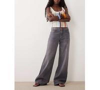 JDY Ruby jeans a vita media a gamba larga in grigio medio S L34