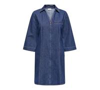 JdY Sally Zip Stitch 3/4 Dress DNM, Blu Jeans Scuro, S