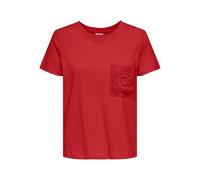 JdY Jdyselma Selma S/S Crochet Pocket Top Jrs, Rosso-Mars Red, XXL Donna