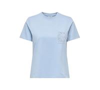 JdY Selma S/S Crochet Pocket Top Jrs, Soft Chambray, L