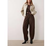 JDY Susie jeans barrel in marrone cioccolato XL L32