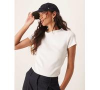 JDY - T-shirt bianca a coste-Bianco M