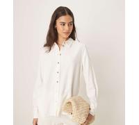 JDY Tall - Camicia vestibilità comoda in lino bianca in coordinato-Bianco S