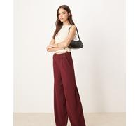 JDY Tall - Pantaloni dad bordeaux a fondo ampio con bottoni-Rosso S L36