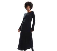 JDY Tall - Vestito lungo plissé nero con maniche a campana S