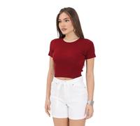 JDY Top a Manica Corta Bordeaux da Donna XS