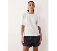 JDY - Top a maniche lunghe in pizzo bianco L