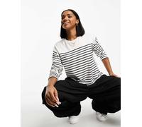 JDY - Top bianco e nero a righe 3XL