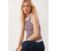 JDY - Top senza maniche in maglia rosa e bordeaux a righe S