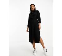 JDY - Vestito camicia midi allacciato in vita nero 2XL