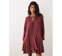 JDY - Vestito corto a balze rosso scuro S