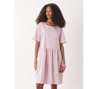JDY - Vestito corto a maniche corte rosa a righe XS