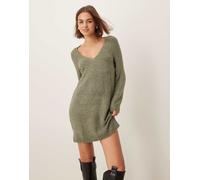 JDY - Vestito corto in maglia verde scuro con scollo a V M