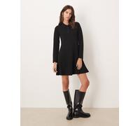 JDY - Vestito corto nero in maglia con colletto stile polo M