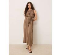 JDY - Vestito lungo beige con spalline allacciate-Neutro L