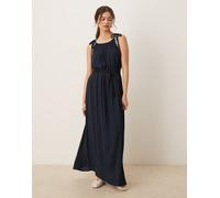 JDY - Vestito lungo blu navy con spalline allacciate M