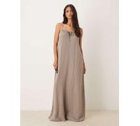 JDY - Vestito lungo in mussola marrone M