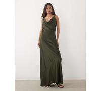 JDY vestito lungo in raso con scollo ad anello verde scuro M