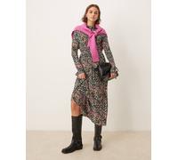 JDY - Vestito lungo nero a fiori XS