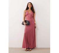 JDY - Vestito lungo rosa polvere con scollo a V 3XL