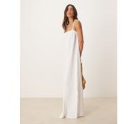JDY - Vestito lungo senza maniche in mussola bianco 2XL