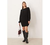 JDY - Vestito maglia corto lavorato nero con collo ampio L
