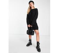 JDY Jdywhitney Megan L/S Boat Dress Knt Noos, Vestito Donna, Nero (Schwarz), S