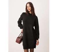 JDY - Vestito maglia corto nero con maniche a sbuffo L