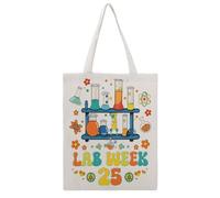 JDYANSHENG Lab Week 25 Science Fun - Borsa tote in tela, perfetta per picnic all'aperto, feste, shopping, viaggi, con manici robusti, regalo ispirato, 38 x 46 cm