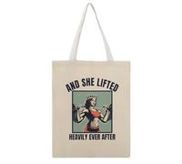 JDYANSHENG Queen Lifting Barbell Strongly Boldly Canvas Tote Bag, perfetta per picnic all'aperto, feste, shopping, viaggi, ideale per manici robusti, regalo ispirato, 38 x 46 cm