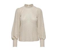 JDY - Top a maniche lunghe in pizzo color sabbia-Neutro M