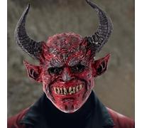 JDZYFFS 37cm Maschera In Lattice Di Halloween - Mascheras Da Diavolo Spaventosa E Realistica, 3D Maschera Da Diavolo, Maschera Horror, Con Corno Di Bue, Per Halloween, Feste In Mascheras