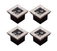 JDZYFFS 4PCS Faretto Incasso A Terra - Luce Sotterranea Quadrata AC85-265V, Luci LED Impermeabili IP66, Luci Interrate Per Esterni, Lucis Sotterranee A LED(Green,6W)