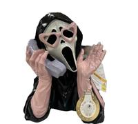 JDZYFFS Art Scultura Statua Figurina, Statua Decorativa Per Telefono A Forma Di Ragazza Fantasma Urlante, Ornamento Spaventoso In Resina Per Halloween, Scultura Con Volto Di Fantasma Rosa(Medium)