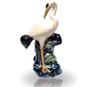 JDZYFFS Art Scultura Statua Figurina, Statue Di Gru In Ceramica Con Corona Rossa, Figure Di Aironi Dipinti, Sculture Per Interni, Vasi Di Fiori In Porcellana, Statuette Di Animali