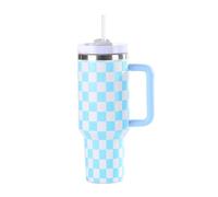 JDZYFFS Tazze Colazione - Bicchiere Termico Da 40 Oz Con Manico E Coperchio Con Cannuccia, Tazza Da Viaggio Isolata In Acciaio Inossidabile, Borraccia, Tazza Da Caffè Ghiacciato(Blue)