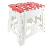 JE CHERCHE UNE IDEE CMKB5689 TABURETE ESCALÓN PLEGABLE 31CM, Blanc/Rouge/Vert/Gris, 30 x 22 x 32.5 cm