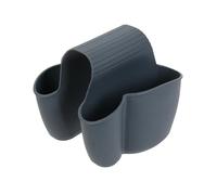 JE CHERCHE UNE IDEE Portaspugna Doppio per Lavello Grigio Scuro | Silicone, portaspugna doppio, 14,5x12x6 cm, speciale lavello a doppia vasca, contenimento spugne, cucina, grigio scuro