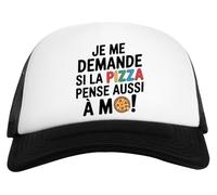 Je Me Demande Si La Pizza Pense Aussi À Moi Un Verre Bière Agresser Tasse Berretto da Baseball Unisex Nero Bianco Baseball cap White Black